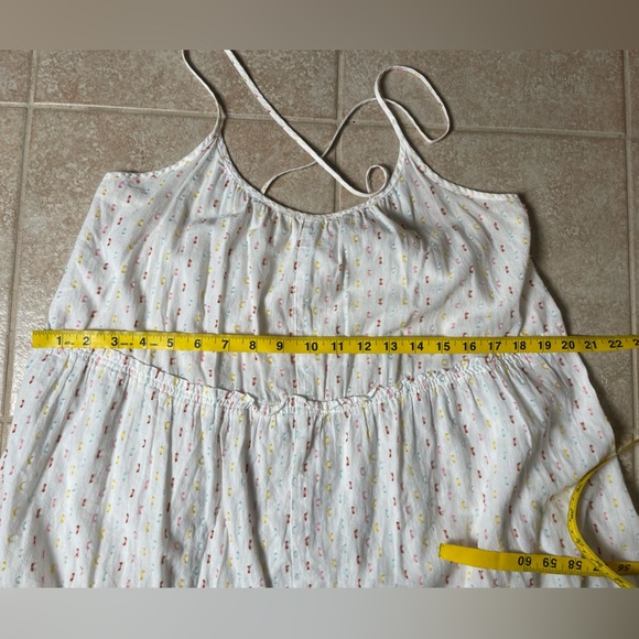 Madewell Tiered Cover-Up Dress Nightgown in Rainbow Clipdot Medium Cottagecore - Picture 10 of 15